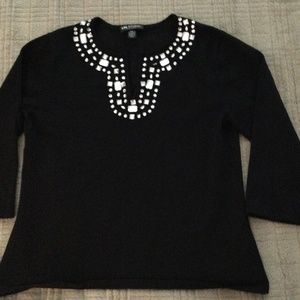 Black knit top for casual or dress